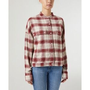 AG Adriano Goldschmied Smith Shirt Jacket Size‎ Small Button Pockets Red Plaid